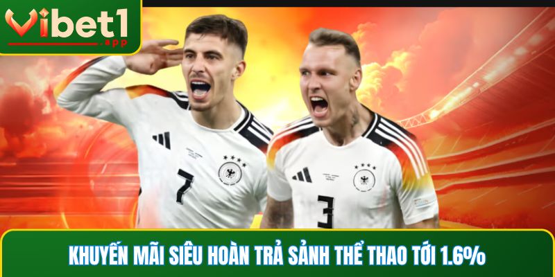 Siêu hoàn trả 1.6% cho sảnh thể thao siêu hot